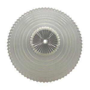 Art Deco Style Frosted Glass Ribbed Ceiling Light Shade Clear Scalloped Edge
